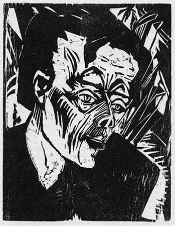 罗奎罗，比尔德尼斯E.L.基什内尔（罗奎罗，E.L.基什内尔肖像）。（1917） by Erich Heckel