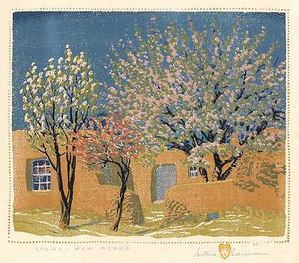 春天——新墨西哥州。（1924年） by Gustave Baumann