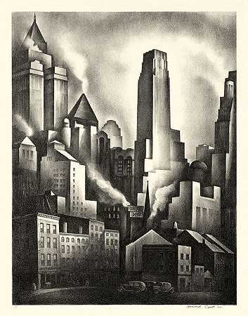 金融区（1931） by Howard N. Cook