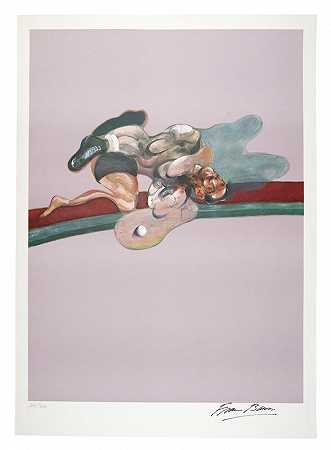 《三联画》（1971年，在《三联画》左幅之后，纪念乔治·戴尔）（1975年） by Francis Bacon