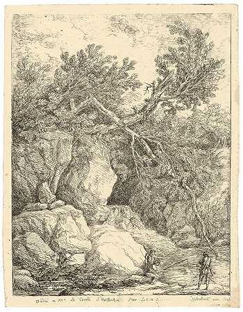 倒下的树木景观（1764） by Hubert Robert