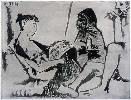 妓院：巧克力。一（1955） by Pablo Picasso