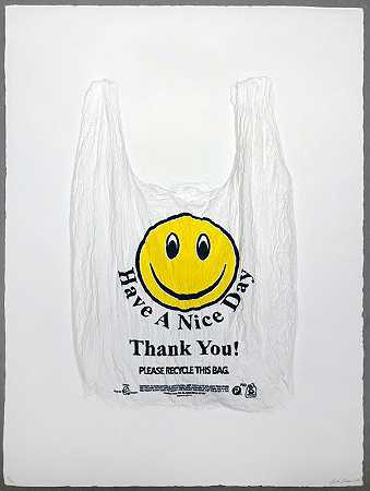 祝你今天愉快，谢谢！塑料袋（2016） by Analía Saban