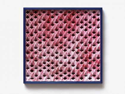 可折叠445x463mm-blue-red-2020，模拟折叠#2（2020） by Jirka Pfahl