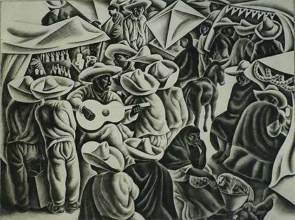 党（Taxco）（1933） by Howard Cook