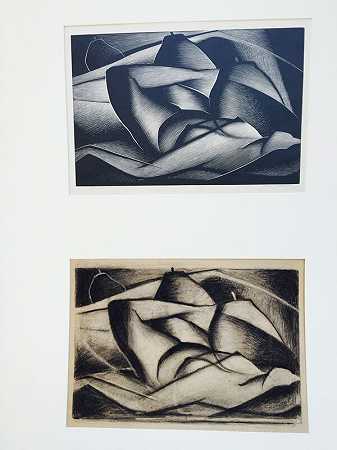 德米特带2张初步图纸（1950年） by Paul Landacre