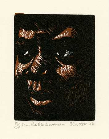 《我是黑人女人》（1946-47） by Elizabeth Catlett