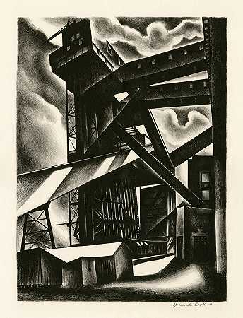 爱迪生工厂（1930年） by Howard Cook