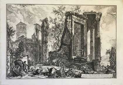 蒂沃利的西比尔神庙：柱廊的断裂面（1761年） by Giovanni Battista Piranesi