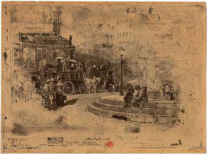 1878年皮加尔广场（1878） by Félix Hilaire Buhot