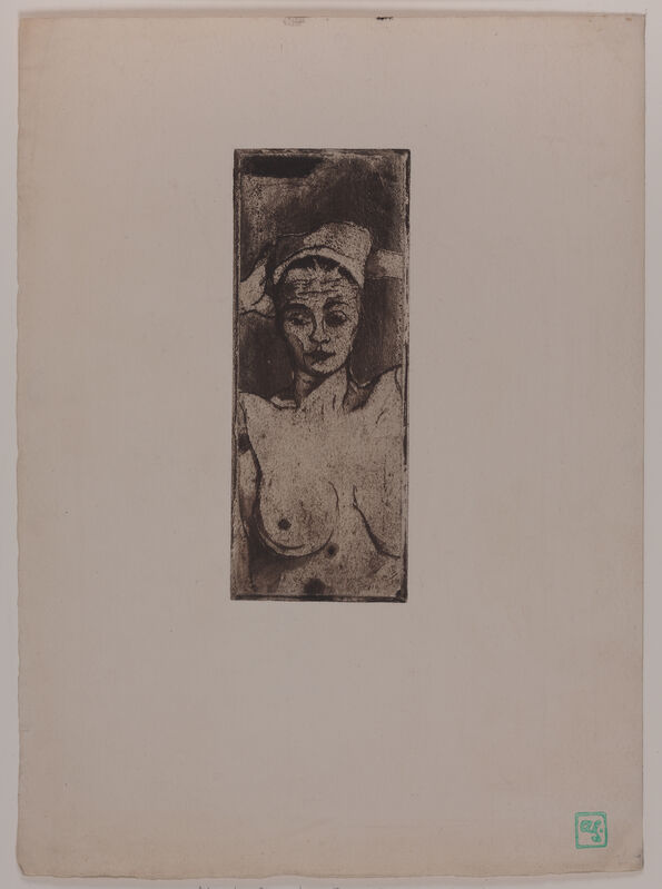 双手放在头后的裸体（垂直）（约1894年） by Armand Séguin