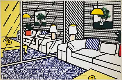 蓝色地板内饰壁纸（1992年） by Roy Lichtenstein