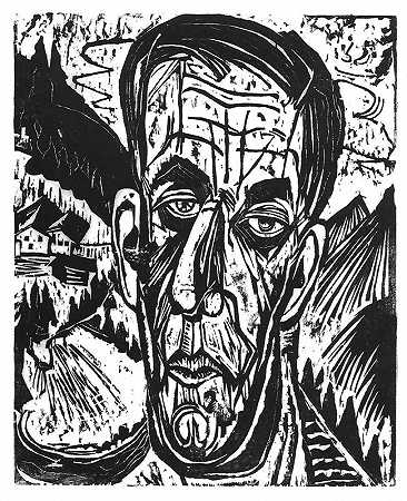 \\《亨利·范德维尔德的山间肖像》\\（1917年） by Ernst Ludwig Kirchner