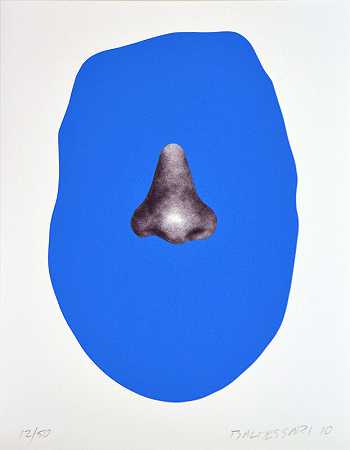 鼻子/轮廓：蓝色（2010） by John Baldessari