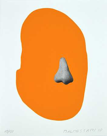 鼻子/臀部：橙色（2010） by John Baldessari