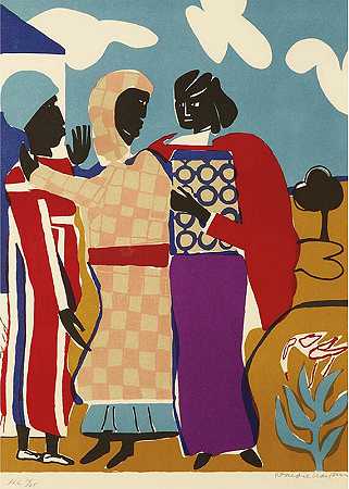 《三个女人》（复活节星期日）（1979年） by Romare Bearden