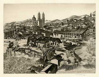 《光与影》，Taxco（墨西哥系列#2）（1946） by John Taylor Arms