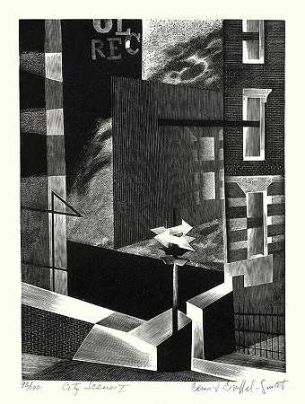 城市场景一（1949） by Bernard Brussel-Smith