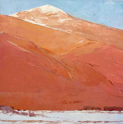《桑格里斯之光》（沙漠景观、雪、山、远景）（2020） by Dinah Worman