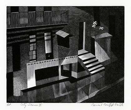 城市场景二（1949） by Bernard Brussel-Smith