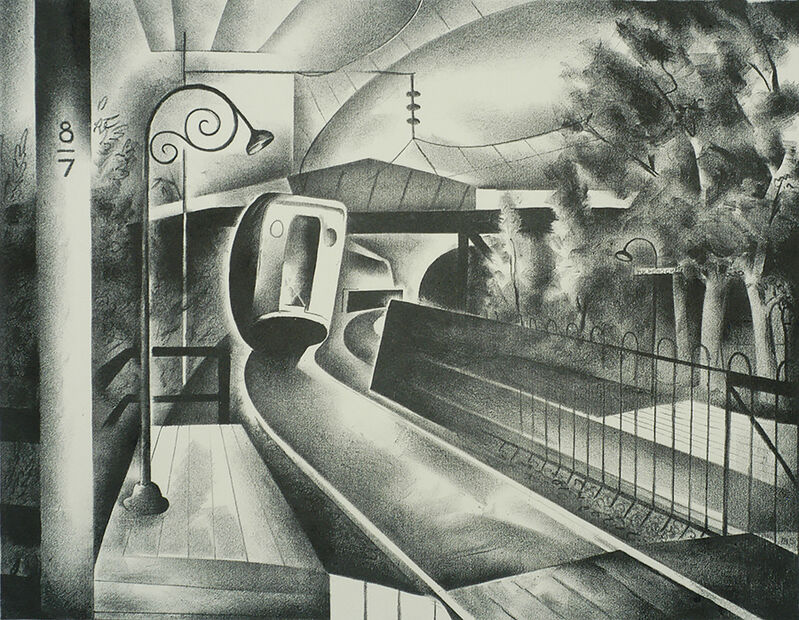 车站入口（1932年） by Benton Spruance
