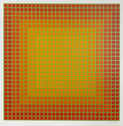 让它变成橙色（1988） by Julian Stanczak