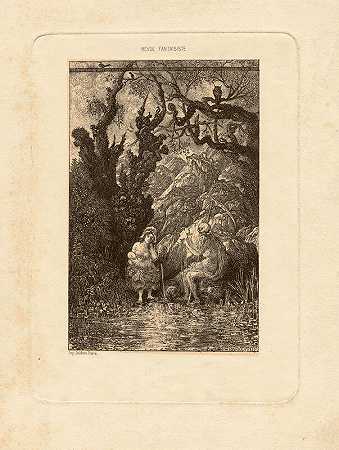 《母亲与死亡》（1861） by Rodolphe Bresdin