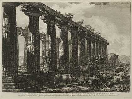 朱诺神庙的侧面景观…（1778年） by Francesco Piranesi