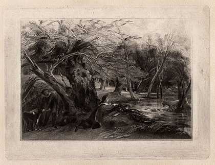 雅克和受伤的牡鹿（1830） by John Constable