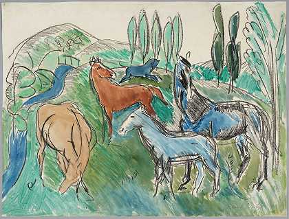 在欧洲大草原（约1919年） by Raoul Dufy
