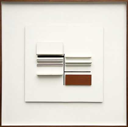 白色、黑色、栗色和赭色的摘要，1966-67（1966-67） by Victor Pasmore