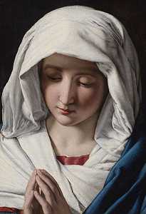 《祈祷中的圣母》（约1640年） by Sassoferrato