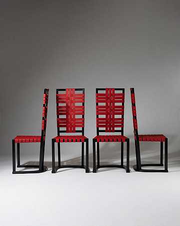 一套四把椅子“Futurum”（1928年） by Axel Einar Hjorth