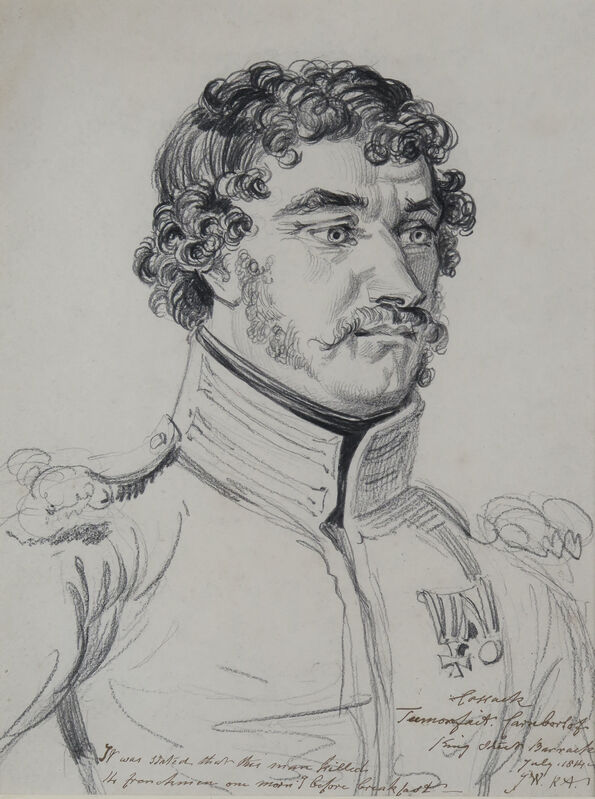 塔莫菲特·卡波洛夫的肖像，国王陛下的救生员哥萨克团的哥萨克老头子（1814年） by James Ward