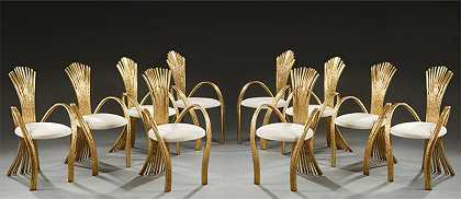 十把扶手椅的杰出组合（约1990年） by Jacques Duval-Brasseur