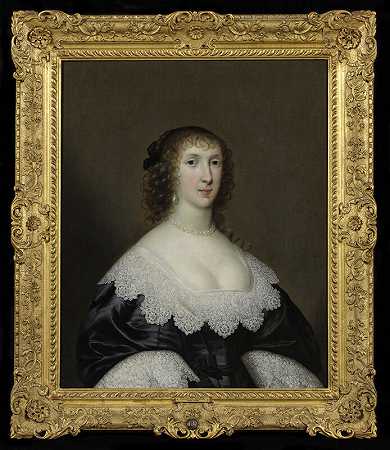 伊丽莎白·克雷文夫人的肖像（尼·费尔法克斯），伦奇威克郡威廉·克雷文爵士的妻子（1610-1655） by Cornelius Johnson