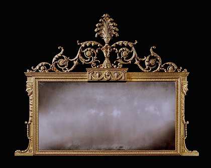 布罗克特大厅齐本德尔图书馆镜子（1770） by Thomas Chippendale