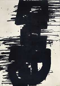 绘画202 x 143 cm，1967年9月21日（1967年） by Pierre Soulages