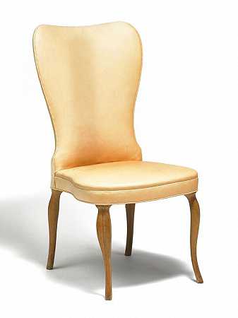 橡木皮软垫侧椅（约1940年） by Frits Henningsen
