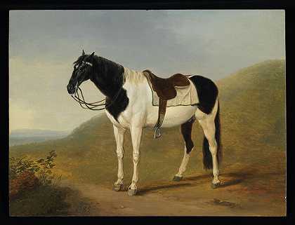 备有鞍的马（1785年） by Jacob Philipp Hackert
