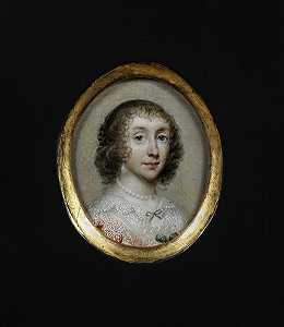 一位女士的肖像（1635） by Cornelius Johnson