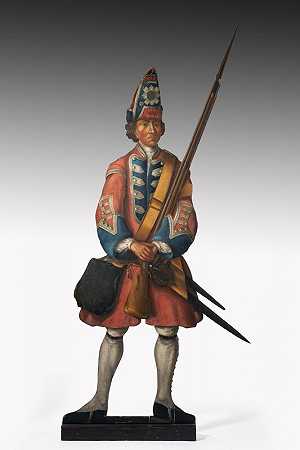 苏格兰皇家兵团一名掷弹兵的假板图（约1738年） by England, 18th century