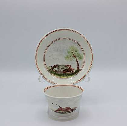 茶碗和茶托（约1722-1723年） by Meissen Porcelain Manufactory