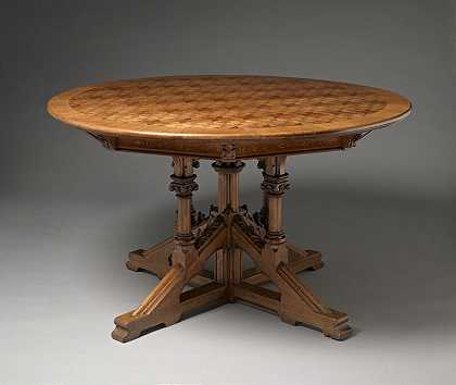 圆桌（19世纪第三季度的英语或德语） by Maker unknown