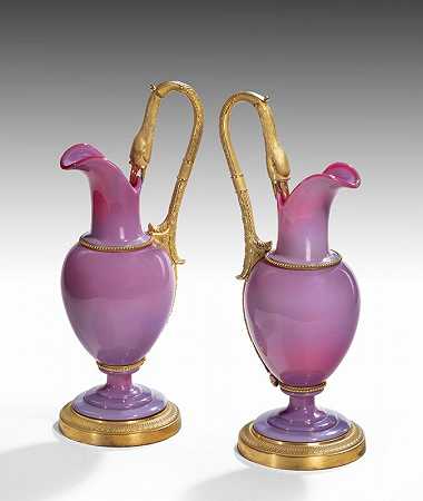查尔斯·奥莫鲁和“鸽谷”蛋白石玻璃水壶（约1825年） by France, 19th century