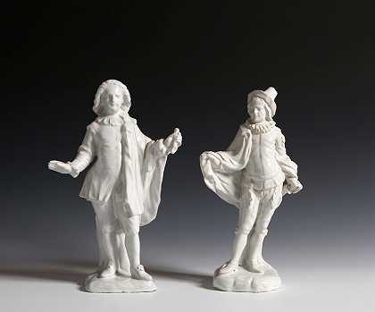 两位斯特拉斯堡彩陶公司的艺术人物梅泽廷和林迪法伦特（1745-1748） by Strasbourg faience