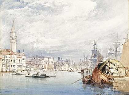 多加纳河畔的威尼斯（1857年） by William Callow