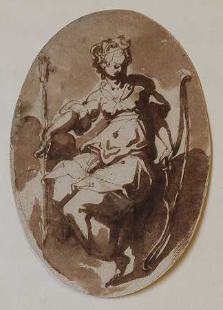 女猎手戴安娜。（约1560年） by Jacopo Zucchi