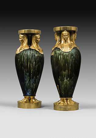 一对花瓶（约1798-1810年） by Dihl et Guerhard