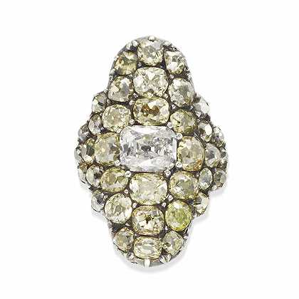 彩色钻石戒指（约1840年） by Antique Jewelry